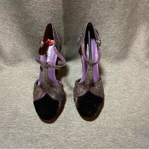 DESIGUAL black & purple velvet heels - Spanish vintage 🇪🇸 fairy grunge aesthetic